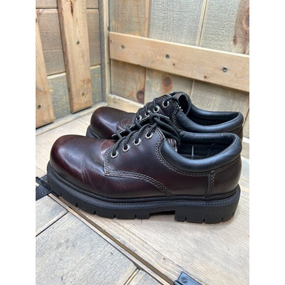 US9 Skechers Bordeaux Leather Chunky Oxford Shoes Y2K MENS EU42 Oxblood main image 4
